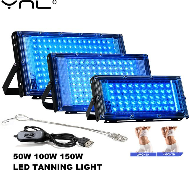 YNL LED Flutlicht Scheinwerfer IP65 wasserdicht für Garten und Außenbereich in Schwarz - Bild 1