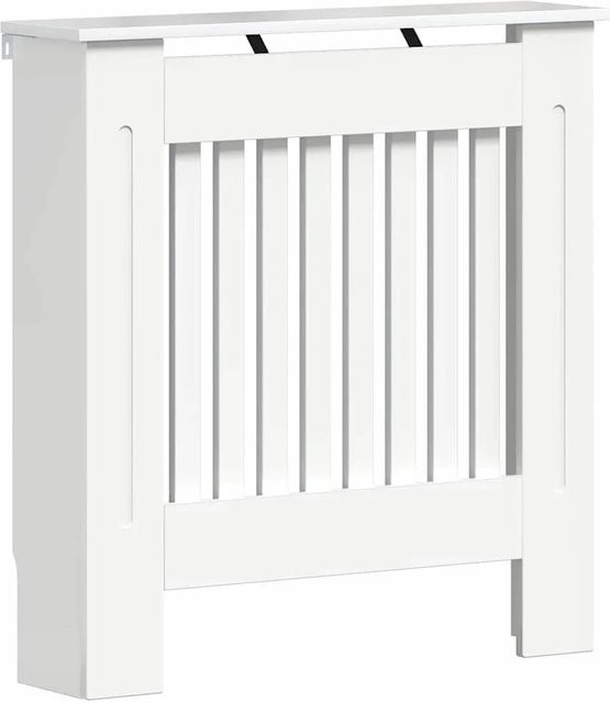 vidaXL Heizkörperabdeckung in Hochglanz Weiß mit vertikalem Latten-Design, B/T/H: 78 x 19 x 81,5 cm - Bild 1