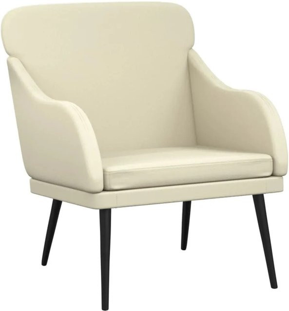 vidaXL Sessel in Creme mit Kunstleder und Metallrahmen, B/T/H: 63 x 76 x 80 cm - Bild 1