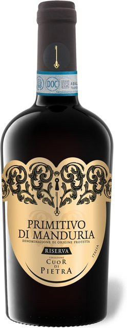 Cuor die Pietra Primitivo di Manduria Riserva halbtrocken Rotwein 2022 0,75 l - Bild 1