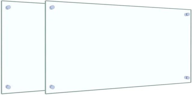 vidaXL Küchenrückwände aus Hartglas, 2 Stück, transparent, B/H: 80 x 40 cm - Bild 1
