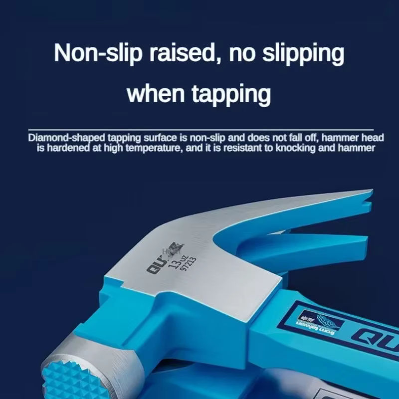 Professioneller Klauenhammer aus High-Carbon-Stahl mit Holzgriff in Blau - Bild 4