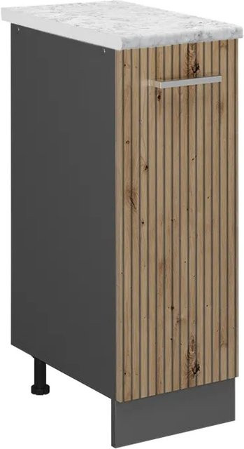 Vicco Apothekerschrank R-Line Artisan-Eiche und Anthrazit mit Marmor-Optik, B/T/H: 30,0 x 60,0 x 81,6 cm - Bild 1