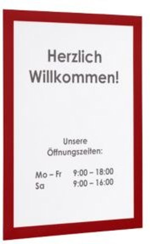 Durable Inforahmen Duraframe DIN A4, 10 Stück, rot, wandmontiert mit aufklappbarer Front - Bild 1