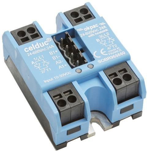 Celduc Halbleiterrelais SOBR965560 24A mit einer maximalen Schaltspannung von 600 V/AC in Blau - Bild 1