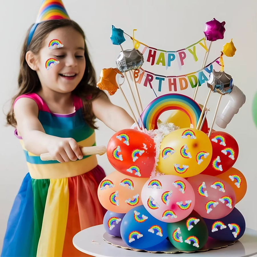 500 Stück Regenbogen-Aufkleber in Multicolour, wasserfeste und selbstklebende Siegelaufkleber in Regenbogen-Form für Umschläge - Bild 2