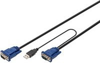 DIGITUS KVM-Kabelsatz USB DS-19231 Y-Kabel in Schwarz, 1,8 m - Bild 1