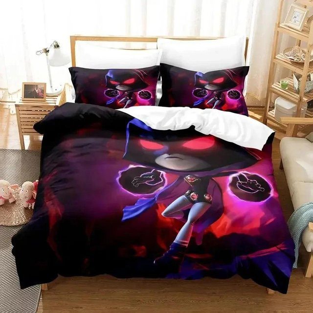 Teen Titans Go Bettwäscheset mit 3D-Druck aus Mikrofaser, Farbe: Lila, B/H: 245 x 210 cm - Bild 1