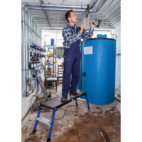 Krause StepTop Arbeitsplattform aus Aluminium in Blau mit 2 Stufen und bis zu 150 kg Tragkraft - Bild 2