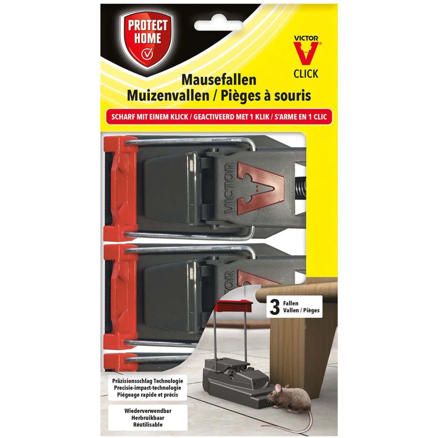 Protect Home Mausefallen Click aus Kunststoff, 3 Stück - Bild 2