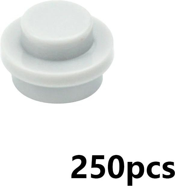 Wucifang Bags MOC Bausteine Rund 1x1 Punkt, Nachfüllpack, 250-teiliges Set, hellgrau, ab 6 Jahren - Bild 1