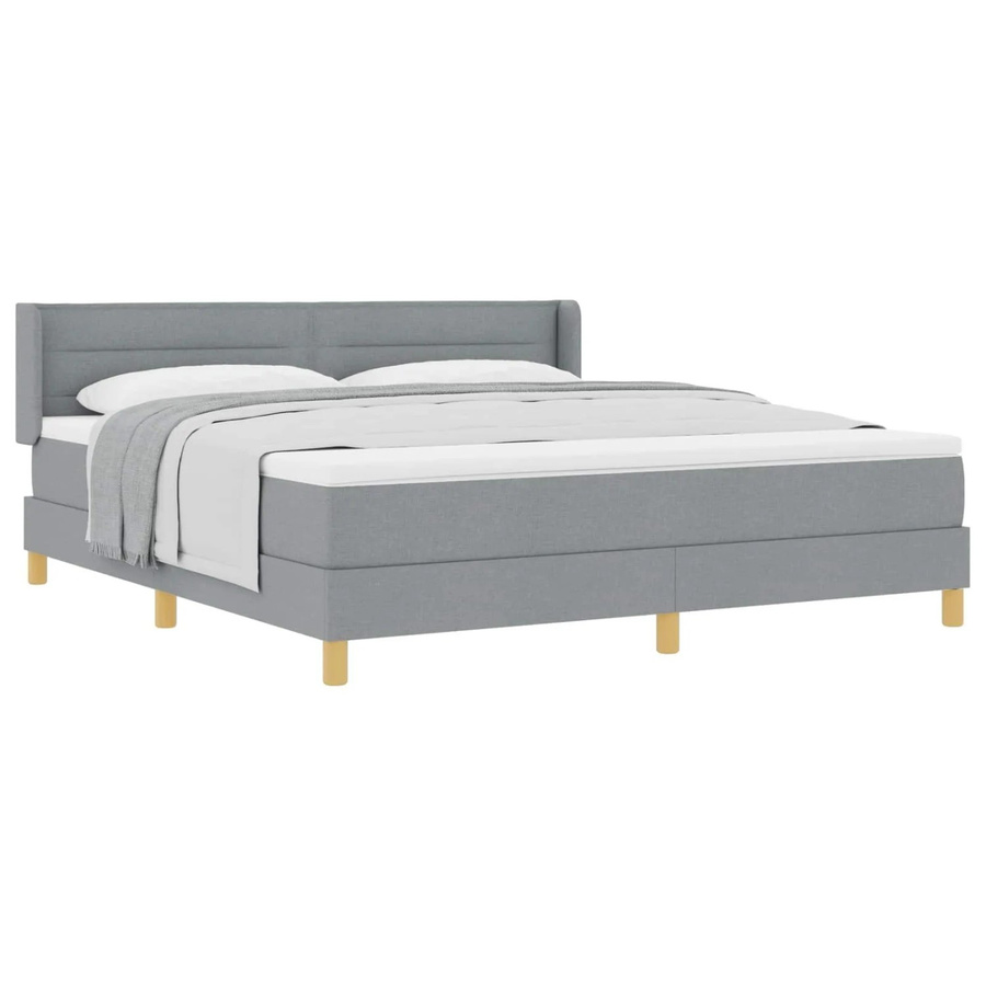 vidaXL Boxspringbett mit Matratze in Hellgrau, B/T/H: 180 x 200 x 280 cm - Bild 2