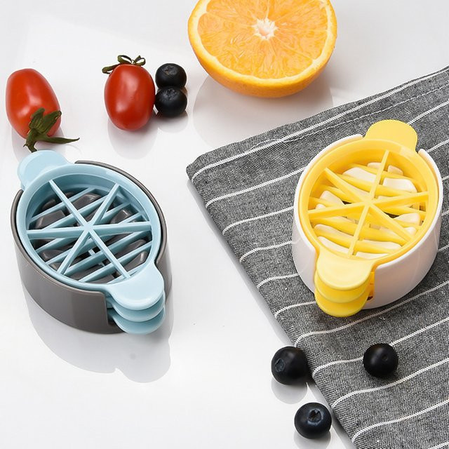 Venlohome 3-in-1 Eierschneider und Multifunktions-Schneideform für Tomaten und Kiwi in Blau - Bild 1