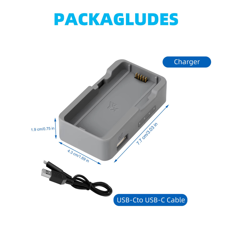 DJI NEO 2 USB-Ladestation mit LED-Anzeige und USB-C-Kabel in Grau - Bild 4