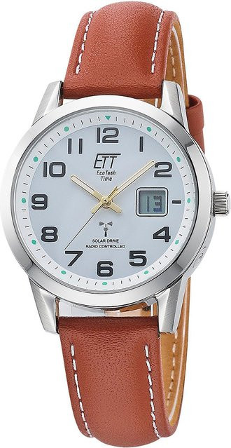 ETT Damenuhr Solar, Edelstahl, 34 mm, Weiß, 5 ATM - Bild 1