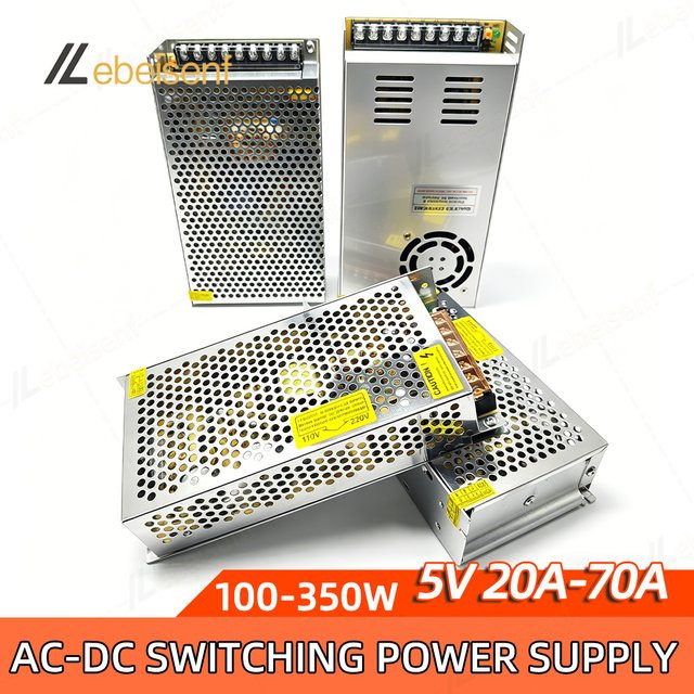 Lebeisenf Schaltnetzteil AC 110-220V zu DC 5V Hochstrom Treiber für LED-Streifenbeleuchtung in Silber - Bild 1