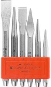 PB Swiss Tools Meißel- und Durchschläger-Satz aus Chrom-Vanadium in Multicolor, 6-teilig - Bild 1