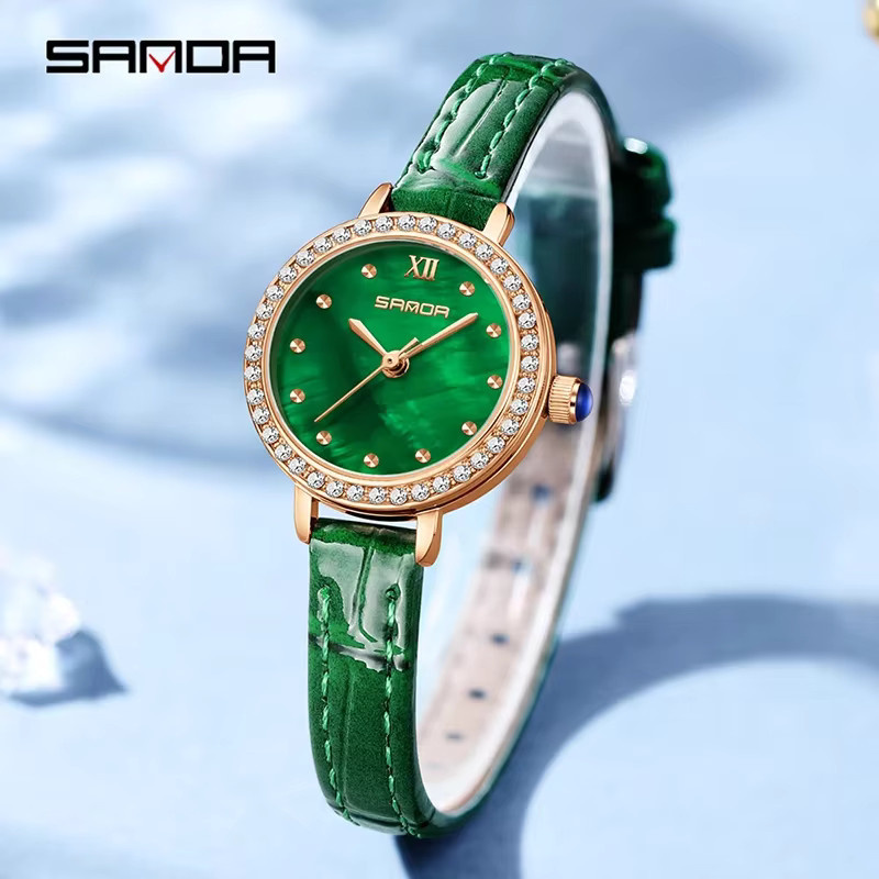 SANDA Armbanduhr Legierung, Quarz, Grün, Damen - Bild 2