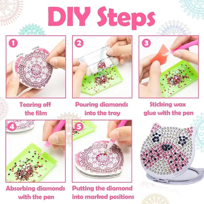 DIY-Diamant-Malerei-Kunst-Set mit Tiermuster und speziellem Spiegel-Mosaik-Design - Bild 5