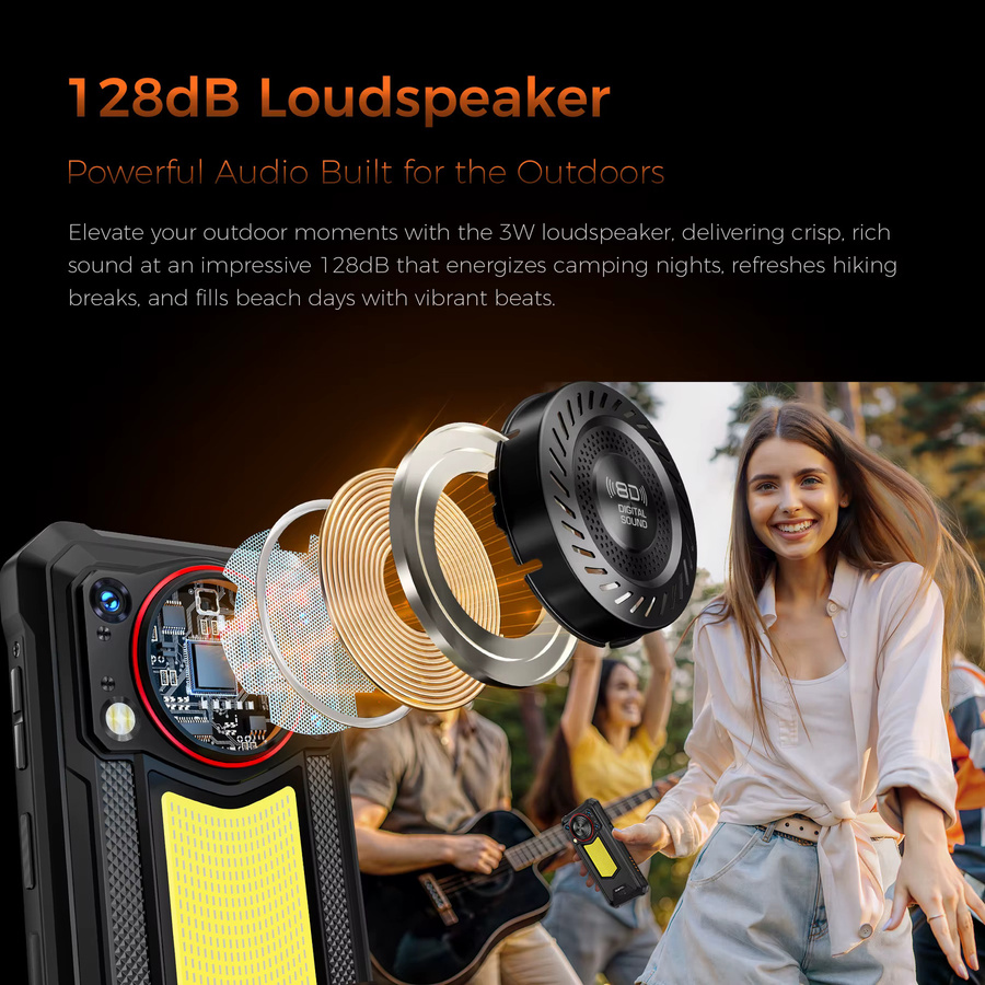 OUKITEL WP53 PRO Smartphone Schwarz mit 256GB ROM, 24GB RAM, Android 15, 11000mAh Akku, 6,52 Zoll HD-Bildschirm, 50MP Kamera, NFC und Campinglicht - Bild 3