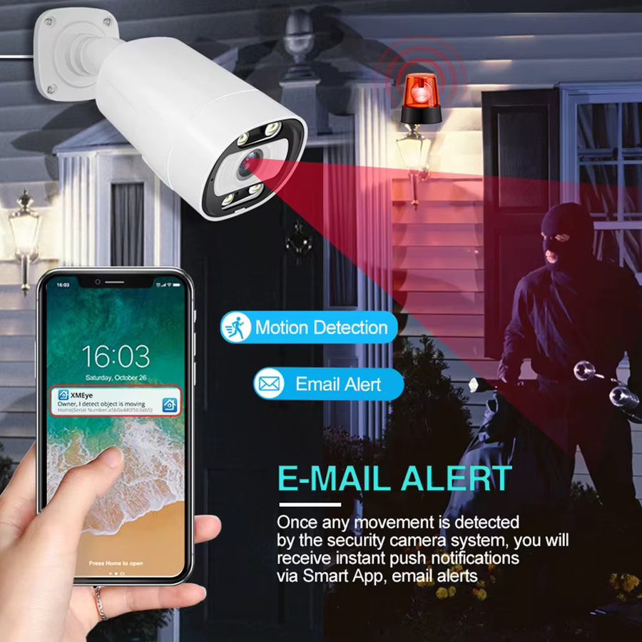 Techage 8CH 5MP POE IP Kamera System CCTV Sicherheit mit Smart AI Gesichtserkennung, Zwei-Wege Audio und H.265 Video Überwachungskamera für den Außenbereich in Weiß - Bild 4