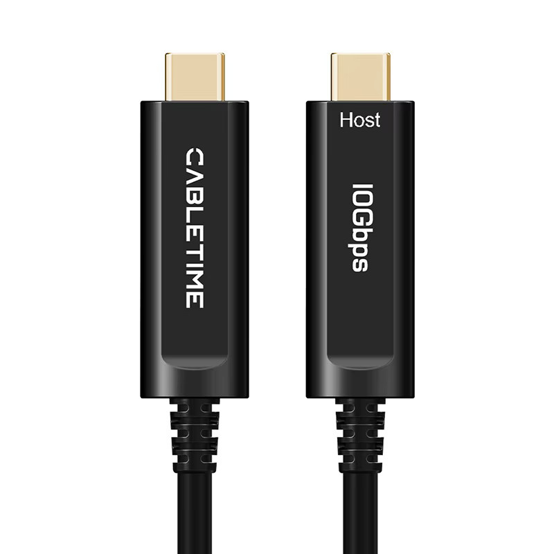 CABLETIME USB C 3.2 Gen 2 Aktives Optisches Datenkabel AOC-Faser-Datenübertragung in Schwarz für Gaming, VR und Kameras mit 10 Gbit/s - Bild 7