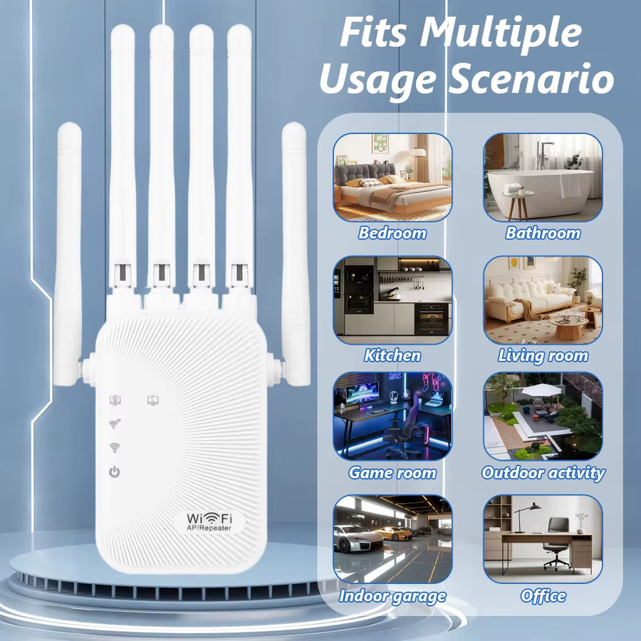 Regaton Dual-Band WLAN Repeater 1200M in Weiß für 2,4GHz und 5GHz Netzwerkerweiterung - Bild 3