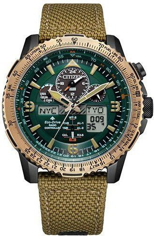 Citizen Armbanduhr Solar, Quarzwerk, Leder, Grün, Herren - Bild 1