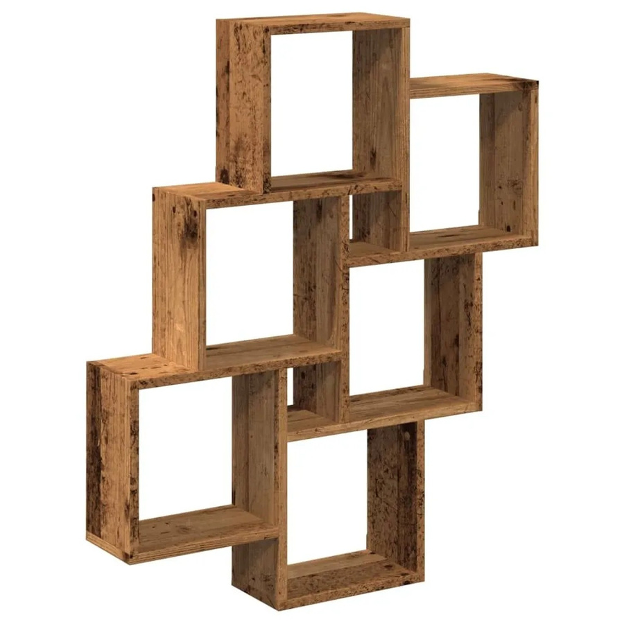 vidaXL Würfelregal in Altholz-Optik braun aus Holzwerkstoff, B/T/H: 78 x 15 x 93 cm - Bild 2