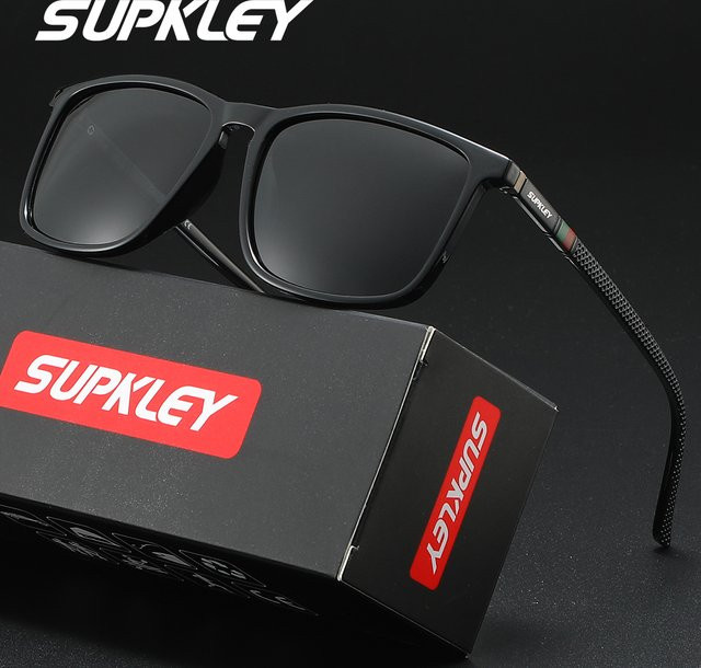 SUPKLEY Sportsonnenbrille, quadratisch, Vollrand, Kunststoff, schwarz, Unisex - Bild 1