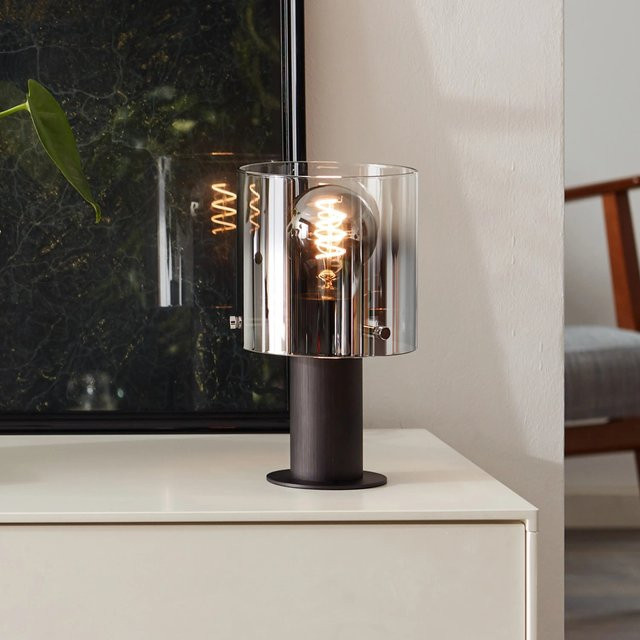 Brilliant Tischleuchte Beth aus Rauchglas in Grau, E27, Höhe: 260 cm - Bild 2