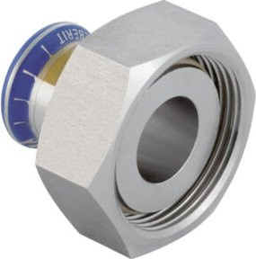 Geberit Gas-Übergang Mapress d 28mm x G 1 3/8 mit Überwurfmutter aus Edelstahl in Silber - Bild 1