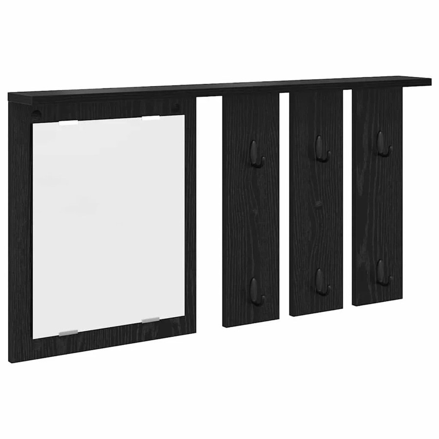 vidaXL Wandmontierter Kleiderständer mit Regal in Schwarz und Eichen-Optik - Bild 2