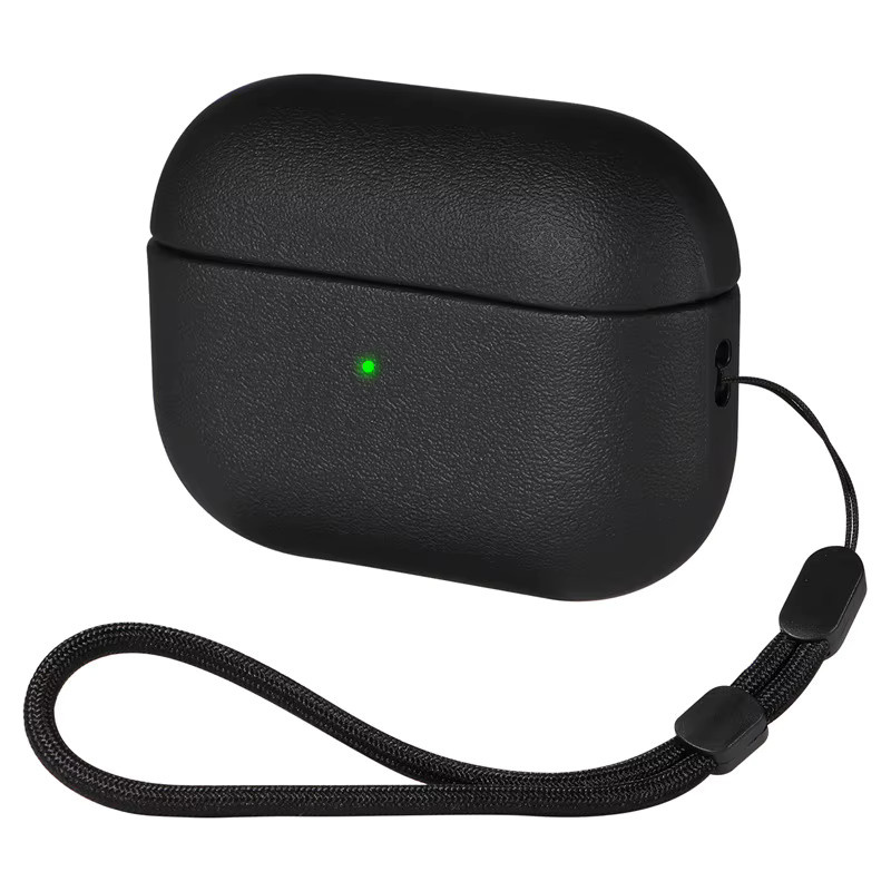 Schutzhülle für Apple AirPods Pro 3 Generation mit Lanyard in Schwarz, Frosted Soft Shell Case - Bild 5