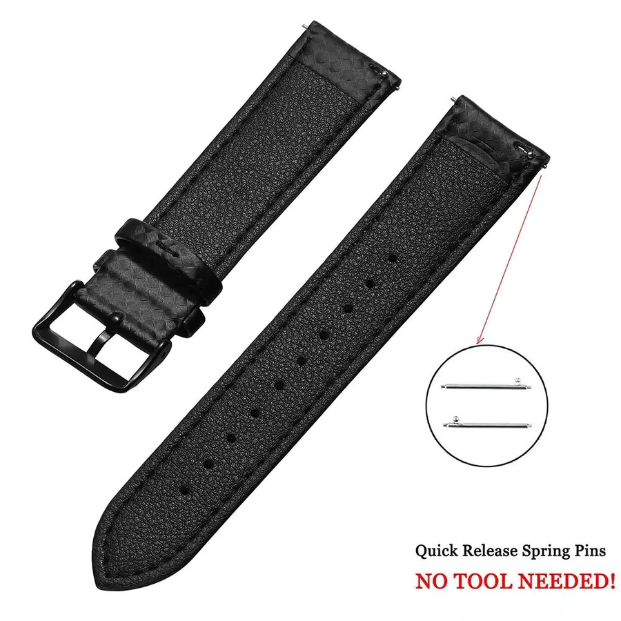 OAKCHARM Uhrenarmband Leder, Schwarz, Unisex - Bild 3