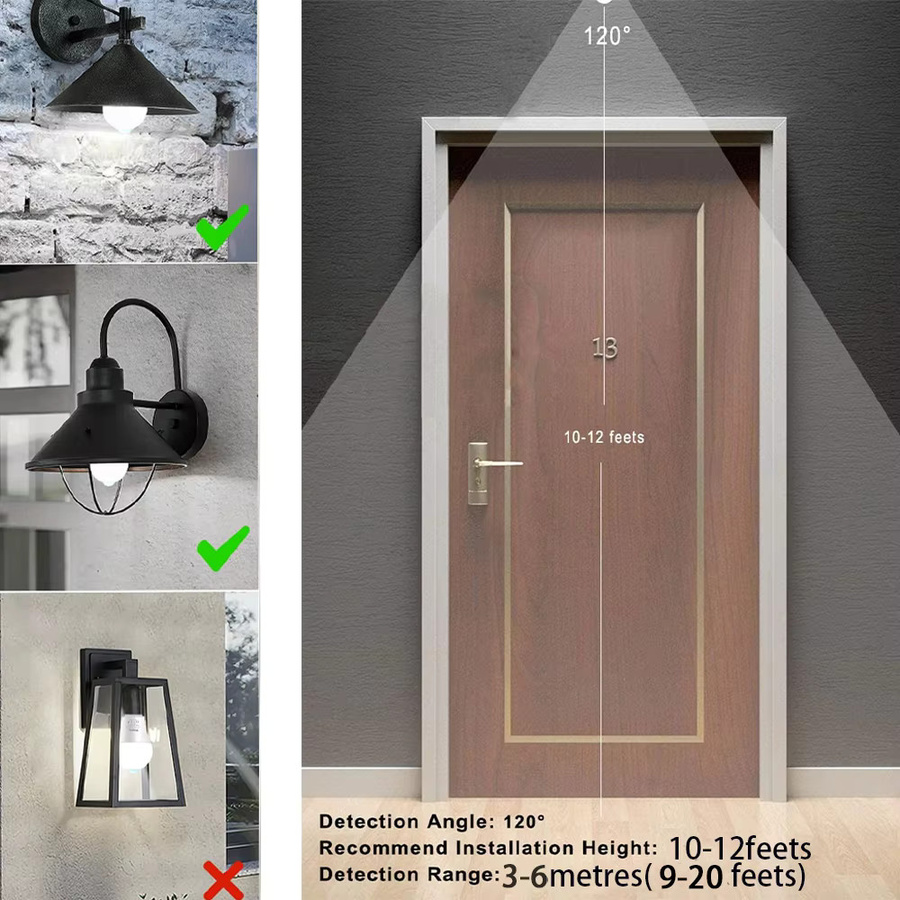2er-Set LED-Lampen mit E27-Sockel und Radar-Bewegungssensor, 12W, Warmweiß, Weiß - Bild 4