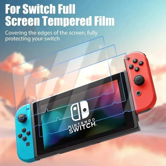 Displayschutzfolie aus gehärtetem Glas für Nintendo Switch OLED und Nintendo Switch Lite, transparent, 1 bis 5 Stück - Bild 1