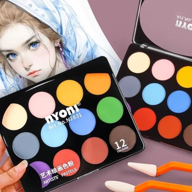 12 Farben Künstler-Pastellfarben Set für Trocken- und Nasszeichnungen in Multicolour - Bild 1