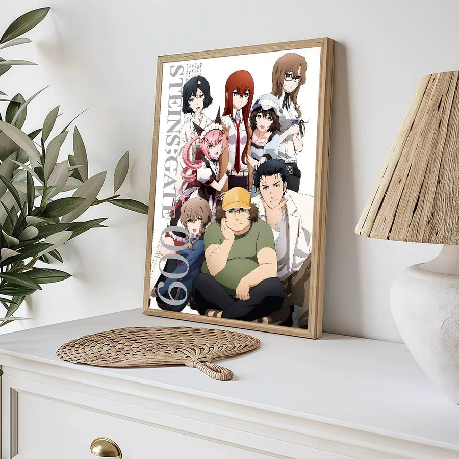 S-Steins G-Gate Anime Vintage Poster, selbstklebender Wandaufkleber aus Papier, Mehrfarbig, B/H: 10 x 15 cm - Bild 6