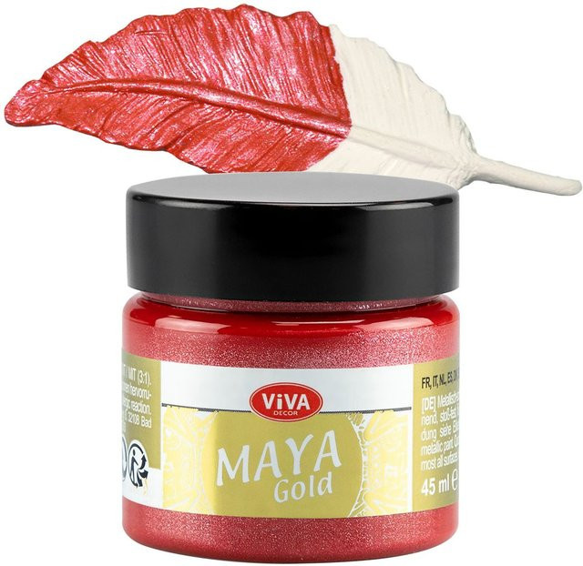 Viva Decor Maya Gold Effektfarbe in Feuerrot, 45 ml - Bild 1