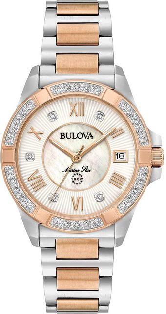 Bulova Marine Star Armbanduhr, Quarz, Edelstahl, Silber, 32 mm, Damen - Bild 1
