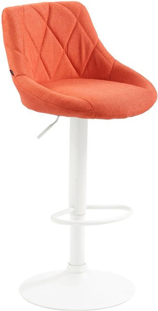 CLP Barhocker Lazio Stoff Orange/Weiß mit 360 Grad Drehsitz und modernem Design - Bild 1