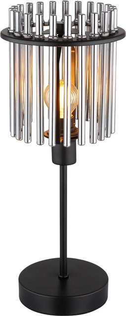 Globo Tischleuchte Gorley Schwarz und Transparent aus Metall und Glas, Höhe: 37,5 cm, Durchmesser: 15 cm - Bild 1