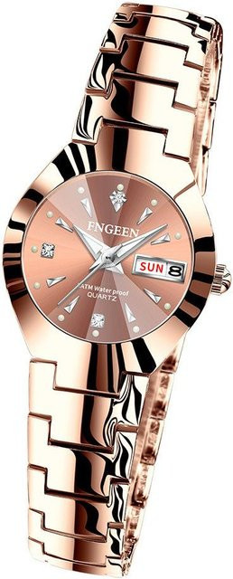 FNGEEN Armbanduhr, Quarz, Edelstahl, Roségold, 38 mm, Unisex - Bild 1