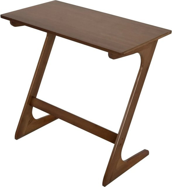 Costway Beistelltisch aus Bambus in Braun, Z-förmiger Sofatisch für Laptop und Wohnzimmer, B/T/H: 70 x 40 x 50 cm - Bild 1