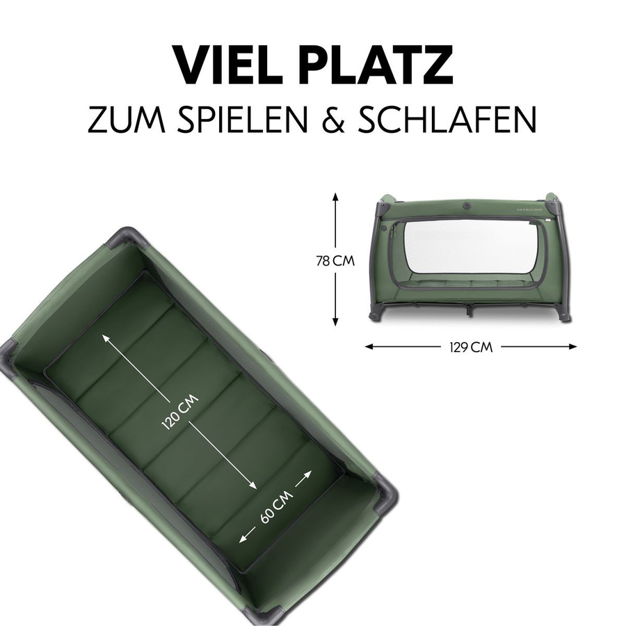 Hauck Reisebett Set Play N Relax Center mit Komfort Matratze und Spielzelt in Plants Dark Green - Bild 8
