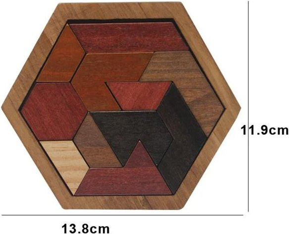 Yiran bag Sechseckiges Alien-Schach-Tangram-Puzzle, 11-teiliges Set, ab 3 Jahren - Bild 1