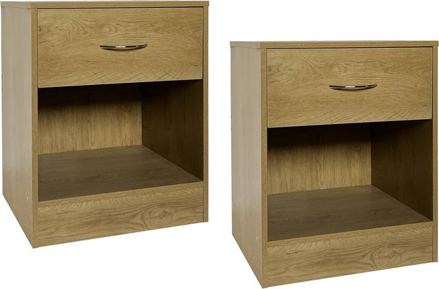 HTI-Living Nachtschrank Thekla Baumscheibe 2er-Set, Braun, Matt - Bild 1
