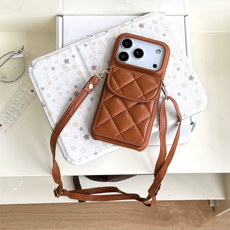 szHAIyu Luxuriöse Umhängetasche mit Lanyard und Kartenhalter aus Leder für iPhone 17 Air, 16, 15 Plus, 14 und 13 Pro Max in Blau - Bild 3