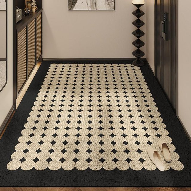 Moderne rutschfeste Eingangstür Bodenmatte aus Polyester in Grau, B/T: 120 x 80 cm - Bild 1